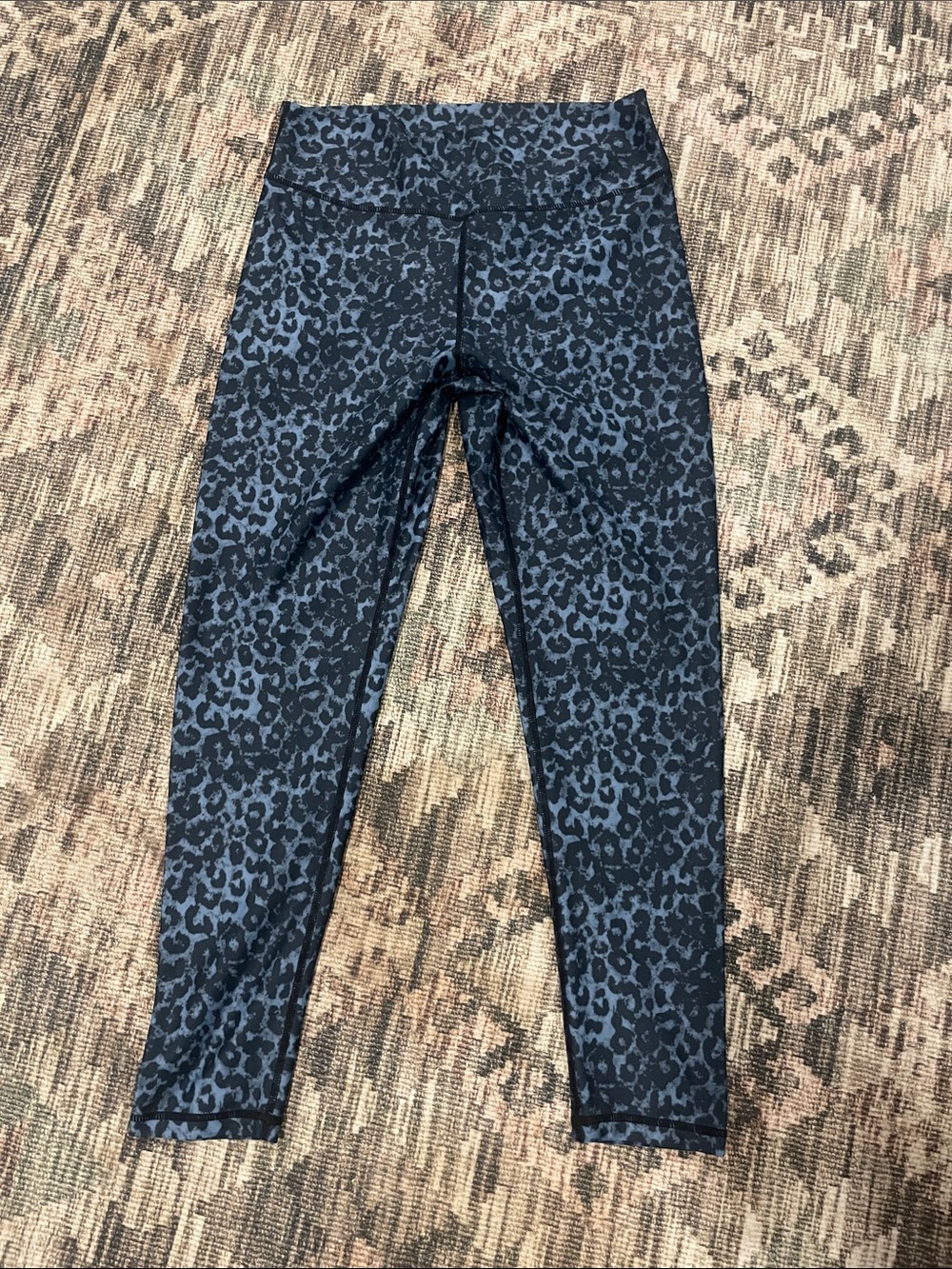 Women’s ZYIA Navy Leopard Print Active Wear Leggings Size 12